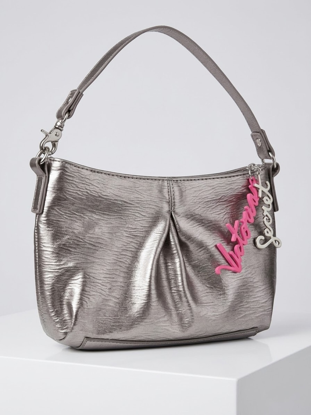 Victoria’s Secret Metallic Silver Shoulder Bag Handbag Charm